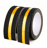 Ruban antidérapant lumineux jaune, centre noir mat, bande de sécurité pour marches d'escalier, adhésif haute adhérence résistant à l'usure pour sols