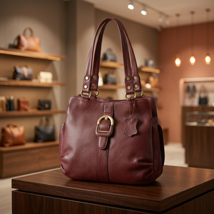 Sac à main pochette tendance en cuir véritable imperméable pour hommes et femmes, pliable, avec deux sangles, léger, grande capacité, fermeture éclair - Product Image 6