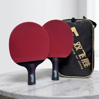 Raquette de tennis de table professionnelle SFSBAT5 - Poignée horizontale droite, 7 plis, bois plein + fibre de carbone, pointe lourde, raquette légère