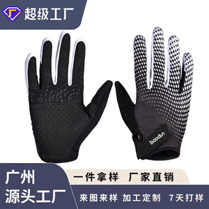 Boton Cycling Gloves <b>Long</b> Fingers Anti <b>Slip</b> Outdoor Sports Bicycle Gloves Unisex Adult Black White - Product Image 4