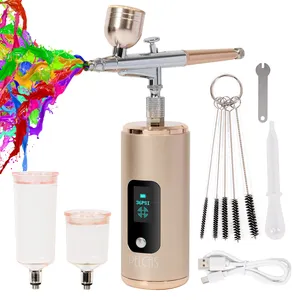 New Design Diy Cordless Nano Spray Gun Barber Nails Hair Makeup Air Compressor Kit Mini Airbrush