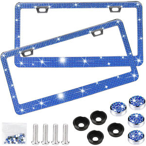 Magnifique cadre de <span class=keywords><strong>plaque</strong></span> <span class=keywords><strong>d</strong></span>'<span class=keywords><strong>immatriculation</strong></span> pour exportation automobile, spécifications américaines, motif à pois bleus, en alliage <span class=keywords><strong>d</strong></span>'aluminium, prêt pour le commerce extérieur, sur mesure - Product Image 2