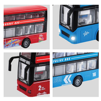Modèle réaliste de bus à deux étages à l'échelle 1:20, jouet télécommandé 2,4 GHz 7CH avec phares fonctionnels et musique, parfait pour les collectionneurs et les enfants