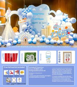 خلفية حائط كرتونية من الورق المقوى لحفلات أعياد الميلاد المئة يومية وحفلات القمر الكامل، تصميم ثعبان أزرق، صنع في الصين - Product Image 4