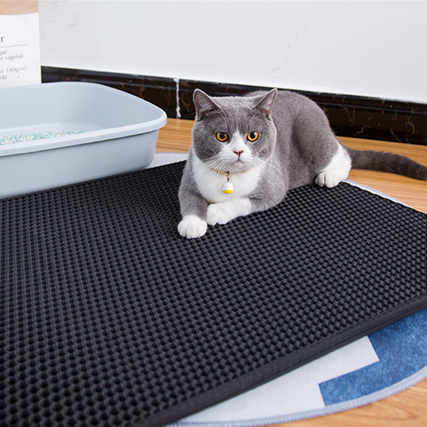 Amazon Custom Double Layer Eva Waterproof Trapper Pet Cat Litter Mat
