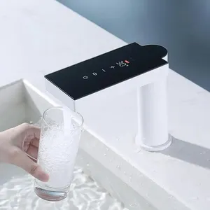 Роскошный автоматический водопроводный кран Бесконтактный Смеситель для ванной раковины с двойным датчиком Регулируемый цифровой дисплей смеситель