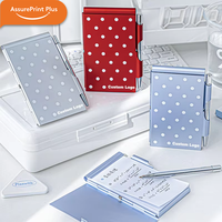 Mini carnet de notes à couverture rigide en métal à pois, format poche, portable, bloc-notes rapide, coffret cadeau, logo personnalisé