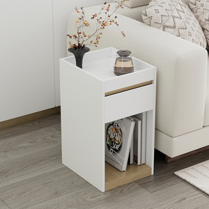 <span class=keywords><strong>Table</strong></span> d'appoint en bois à un tiroir Villa intérieur hôtel canapé polyvalent <span class=keywords><strong>Table</strong></span> d'appoint MDF avec peinture pour le stockage du salon meubles de maison - Product Image 3