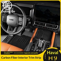 Kit complet de garnitures intérieures en fibre de carbone pour Haval H9 : console centrale, aérateurs, panneau de levier de vitesse, porte-gobelets et accessoires