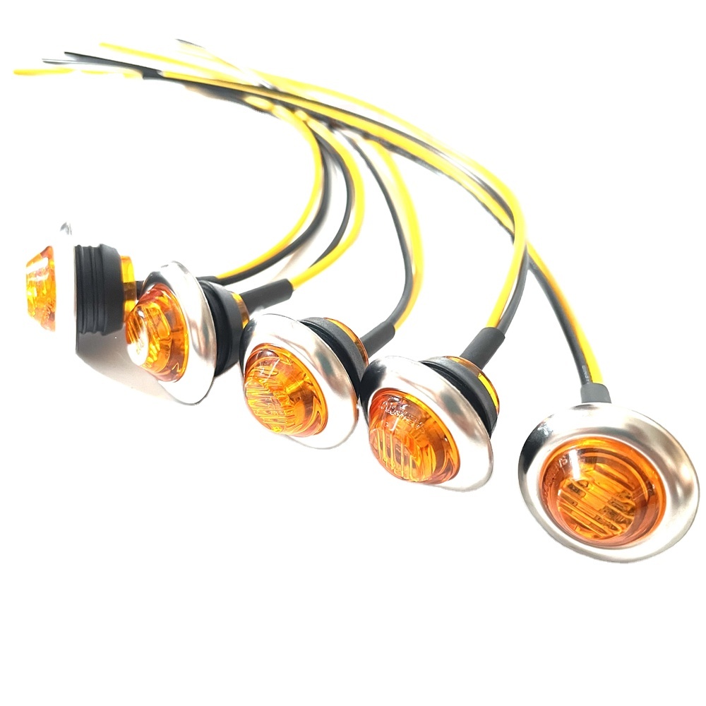 100 LED White 3/4 Inch Clear Side Marker Lights - 12V, With Rubber Grommets For Trailer, Truck, RV