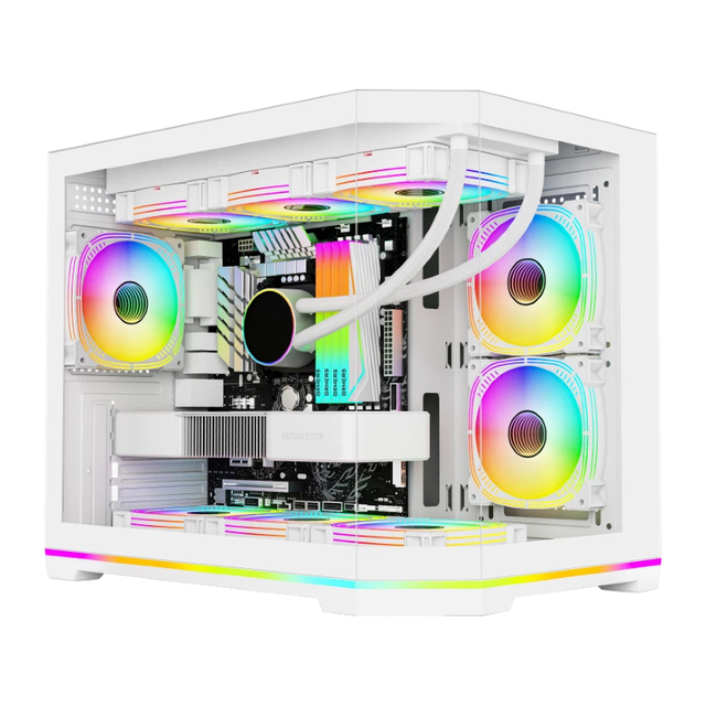 Aluminium Mini ITX/MATX Gaming Tower PC Case with Display USB Front Ports & Cooling Fans Cool Styling for Showcasing Your Rig