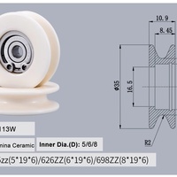 Roues de guidage entièrement céramiques 35*10.8mm pour le tréfilage, personnalisables OEM, certifiées ISO9001, longue durée de vie