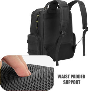 Zaino portautensili con fondo resistente e tasca per attrezzi, borsa portautensili robusta con tasche multiple e scomparto per <span class=keywords><strong>laptop</strong></span>, nero - Product Image 3