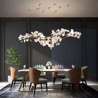 Luminaire suspendu personnalisé en céramique blanche avec pétales de feuilles Luminaires modernes avec hauts plafonds Escalier de luxe Lustre en cristal de luxe pour hôtel l