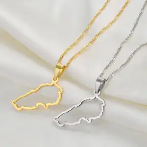 Inspire jewelry Minimalist Map Outline Lebanon Pendant Necklace 18K Gold Plated Stylish Charm Chain Perfect Gift For Women Men