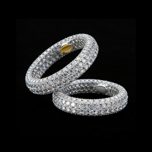 Anello <span class=keywords><strong>da</strong></span> <span class=keywords><strong>Uomo</strong></span> in Argento Sterling 925 con Diamanti CZ, Lavorazione Artigianale, Stile Bling Iced Out - Product Image 1