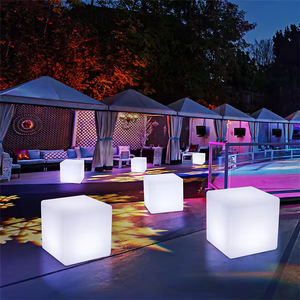 Sillas de exterior Led de energía Solar, Cubo de asiento, silla de barra de cubo LED recargable, muebles iluminados de plástico para hoteles al aire libre, bares para el hogar - Product Image 4