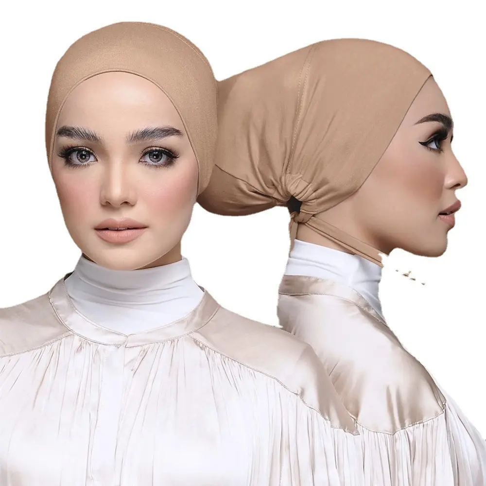 Pasokan Lisano Topi Di Bawah Hijab Katun Elastis, Topi Dalaman Jilbab Bahan Katun Elastis, Jersey Ikat Belakang, Topi Dalaman Bonnet Islami, untuk Wanita