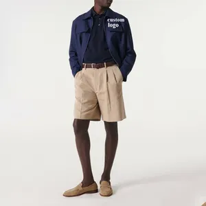 OEM 새로운 하이 퀄리티 봄 여름 남자의 사용자 정의 로고 100% 면 슬림 핏 골지 폴로 셔츠