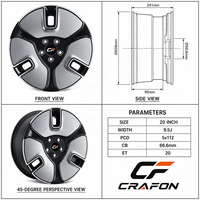 Jantes de voiture pour passagers CF 5x108 PCD 63.4 COMPATIBLES avec Smart # 1 # 3 jantes Aero Dish forgées optimisées 19 20 pouces