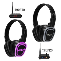 Headset Disko Lipat Tanpa Suara 12 Jam Waktu Kerja HiFi RF890 Headset Pesta Nirkabel dengan Indikator Daya Terlihat