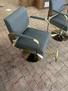 Sillón de Peluquería de Cuero, Silla de Barbero Ajustable con Detalles Metálicos para Salones de Belleza - Product Image 5