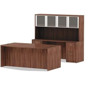 Alera ALEVA301730 Clear <b>Glass</b> Door Set with Silver <b>Frame</b> 17 In. X 16 In. for 72 In. Wide Hutch-4/Set - Product Image 1