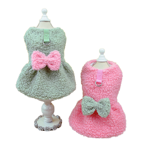 Abrigo Acolchado de Felpa para Perro, Diseño de Princesa con Lazo, Talla L, C103, para Invierno - Product Image 1