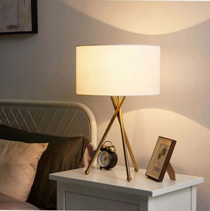 Modern Design Iron Metal Table <strong>Lamp</strong> Fabric <strong>Shade</strong> AC Powered <strong>Tall</strong> Standing Decorative Side Light Living Room Office E26 - Product Image 3