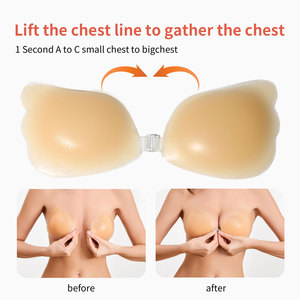 חזיית סיליקון דביקה לנשים, חזיית פוש אפ ללא גב וללא רצועות, דביקה וניתנת לשימוש חוזר - Product Image 4