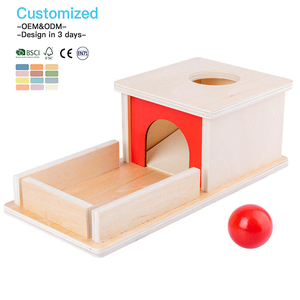 EDULAND OEM ODM CPC CE Jouets éducatifs Montessori pour bébés, boîte de permanence des objets en bois, plateau de jeu avec balle, écologique, non toxique, 3-6 ans - Product Image 4