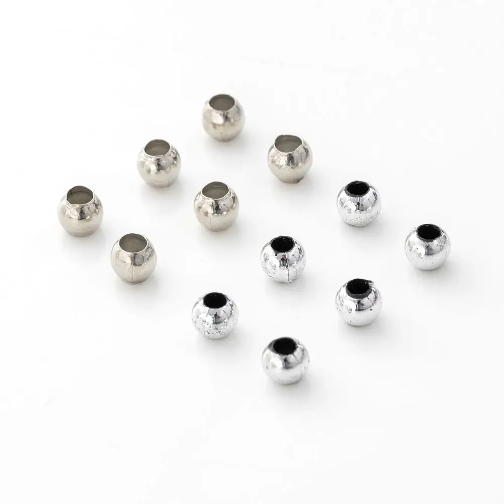 100 pièces/sac diamètre 6MM grande ouverture perles de fer matériau ABS perles d'espacement pour bricolage à la main ou Bracelet collier bijoux