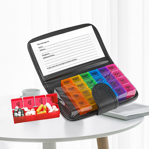 Hộp Đựng Thuốc 7 Ngày, Hộp Đựng Thuốc Du Lịch Bằng Da Hàng Tuần 4 Lần Một Ngày, Hộp Đựng Thuốc Cầm Tay Có 28 Ngăn - Product Image 2