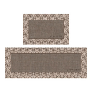 Alfombra de cocina vintage belga de lana, rectangular, con diseño geométrico, resistente a las manchas y antideslizante para la cocina. - Product Image 4