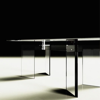 Table à manger en verre pour salle à manger moderne minimaliste à 8 places