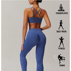 <span class=keywords><strong>Soutien</strong></span>-<span class=keywords><strong>gorge</strong></span> de <span class=keywords><strong>sport</strong></span> simple et sexy à dos croisé, haute performance, en tissu ultra-confortable effet seconde peau, pour le yoga et le fitness féminin - Product Image 2