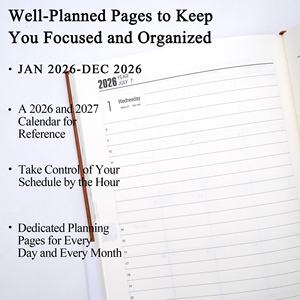 Agenda Planner A5 con Copertina Rigida <span class=keywords><strong>365</strong></span> Giorni Planner Settimanale e Mensile 2026 Diario con Rilegatura a Filo e Fascia Elastica Articoli di Cancelleria - Product Image 6