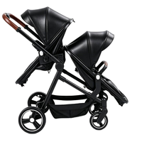 Poussette double pour bébés avec cadre en alliage d'aluminium, design pliable, légère et portable pour les enfants de 3 ans - Idéale pour les voyages