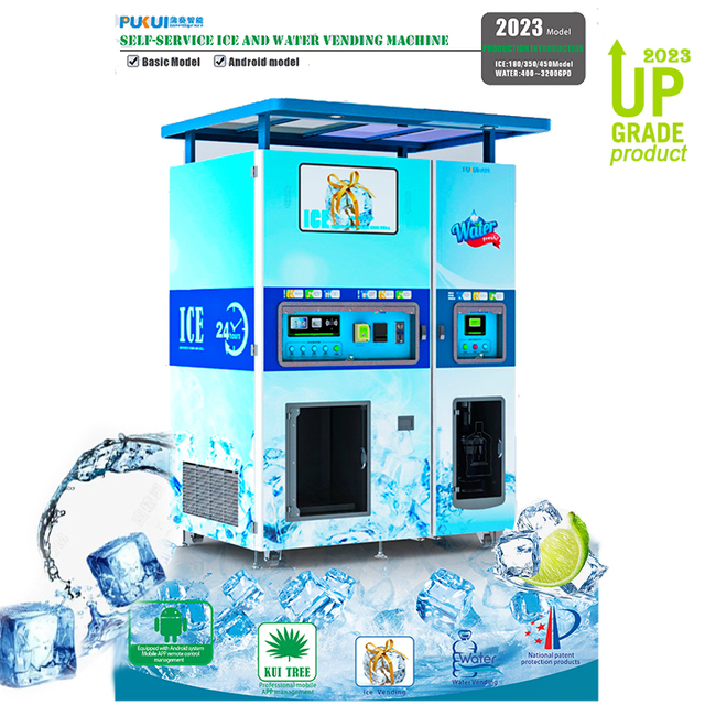 2 in 1 Combined Ice Vending and Water Vending Machine