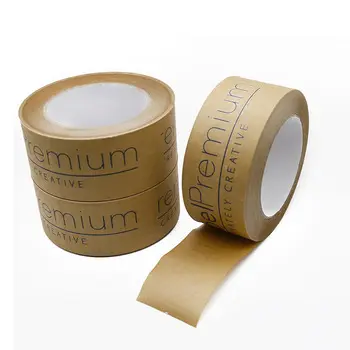 Professional Custom Logo Shipping Packaging Color Logo Printing Kraft Paper Tape For Box Packing