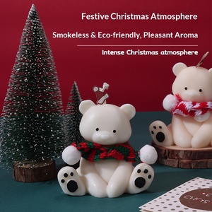 Cute Christmas Panda & Cat Shaped Scented Candle <b>Ornament</b> New Year Gift Souvenir Wholesale Fragrance Decor For Girlfriend - Product Image 3