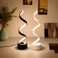 Lampe de table LED spirale contrastée noir et blanc