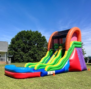 Toboggan aquatique gonflable commercial à double piste en PVC, pour utilisation sèche ou humide, avec double <span class=keywords><strong>piscine</strong></span> à éclaboussures, idéal pour les entreprises de <span class=keywords><strong>location</strong></span> de matériel de fête - Product Image 5