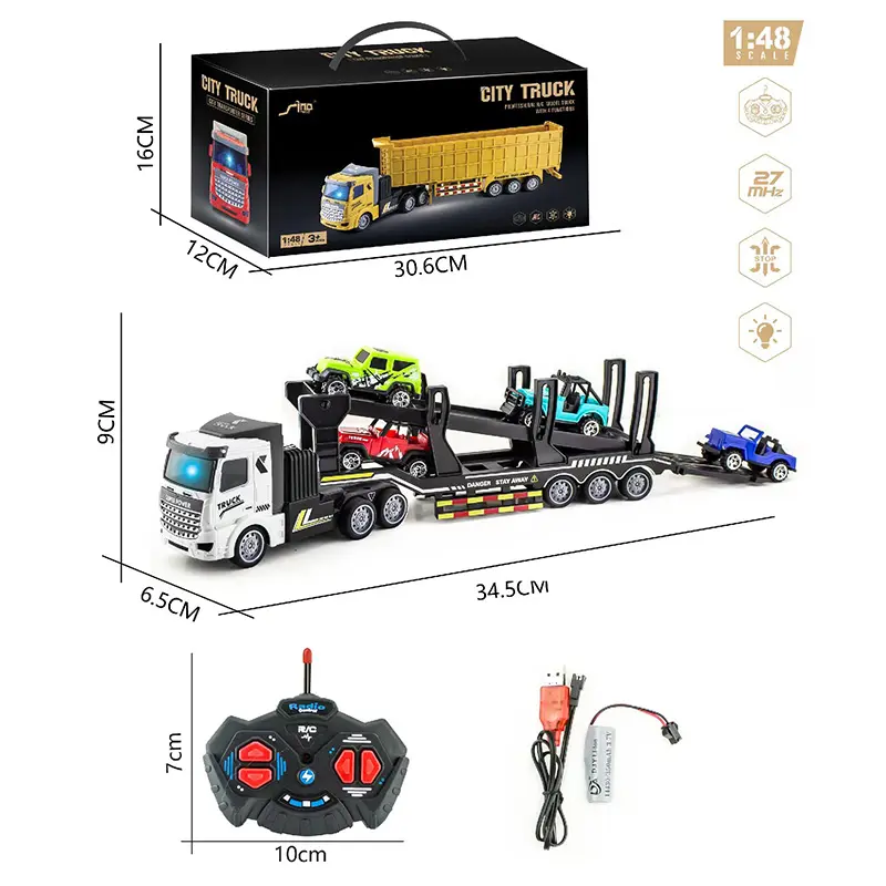 rc transmitter and receiver RC transporter trucks china toys radio control cars mini toy promotion included rechargeable rc kids
