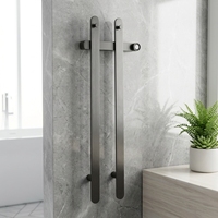 Porte-serviettes chauffant électrique intelligent en acier inoxydable gris anthracite pour usage hôtelier