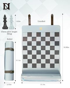Set di <span class=keywords><strong>Scacchi</strong></span> Moderno in Pelle PU Arrotolabile, Scacchiera Pieghevole Portatile da Torneo e Viaggio <span class=keywords><strong>per</strong></span> Adulti, Bambini e <span class=keywords><strong>Principianti</strong></span> - Product Image 6