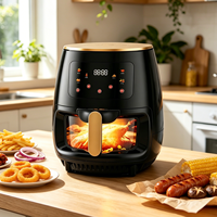 Friteuse à air numérique 4L intelligente sans huile, four électrique avec écran tactile, appareil de cuisine sain et populaire