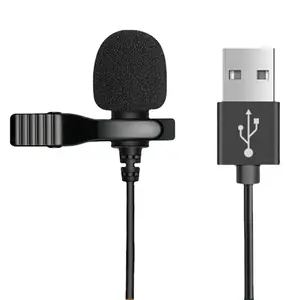 Mini micrófono Lavalier USB con logotipo personalizado, grabación en vivo, grabación de conferencia, micrófono para ordenador portátil con cable de 1,5 m