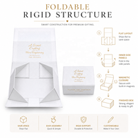 Boîte cadeau pliable en carton rigide blanc de luxe avec logo personnalisé de qualité supérieure, grande, mate, avec fermeture magnétique