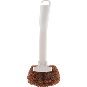 Brosse de toilette écologique en fibres de palmier naturelles avec manche et support en plastique, poils de nettoyage à 360 degrés pour les zones difficiles d'accès - Product Image 1